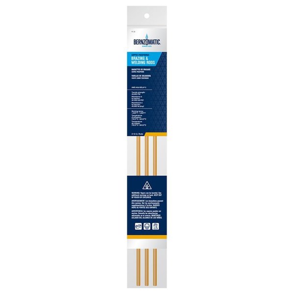 Bernzomatic 1/5 in. D X 12 in. L Copper Soldering Rods , 3PK 328638